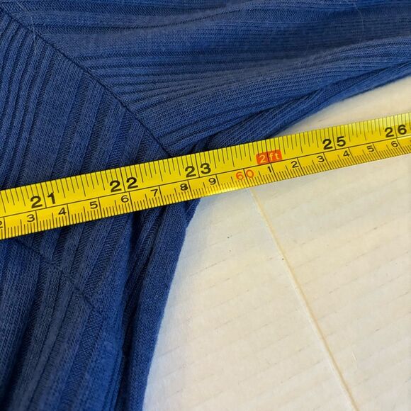 NEW Lane Bryant Cowl-Neck Knit Dress Blue Ribbed Cinch Waist 3/4 Sleeve 18/20 2X - Picture 12 of 14